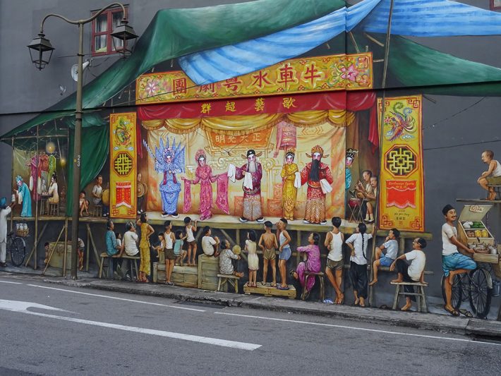 Mural en Chinatown en Singapur
