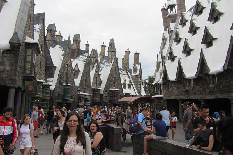 Callejón Diagon nevado en Harry Potter Universal Island Adventure