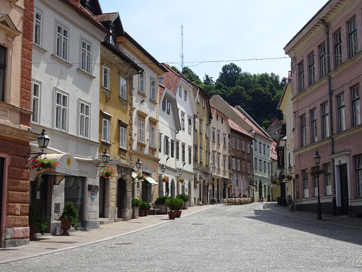 Calles adoquinadas en Liubliana