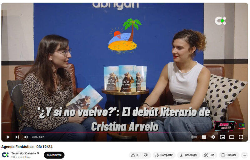 Entrevista Televisión Canaria Cristina Arvelo