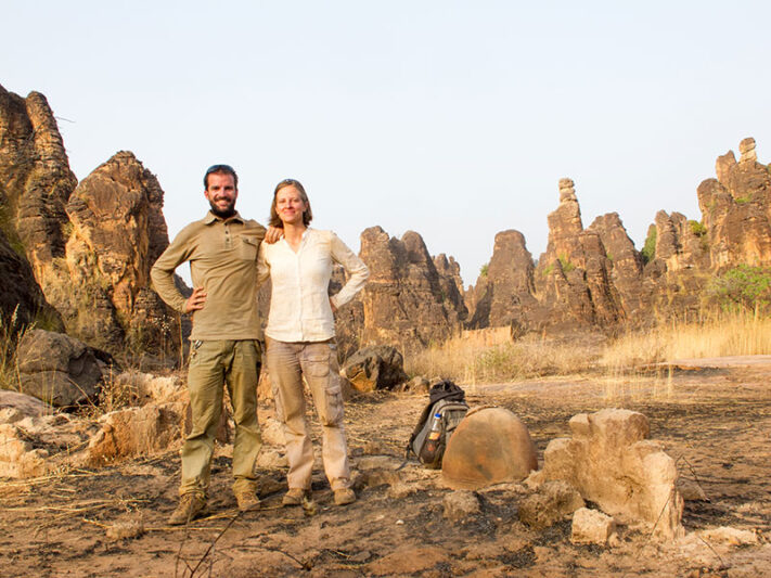Itziar y Pablo en Sindou en Burkina Faso.
