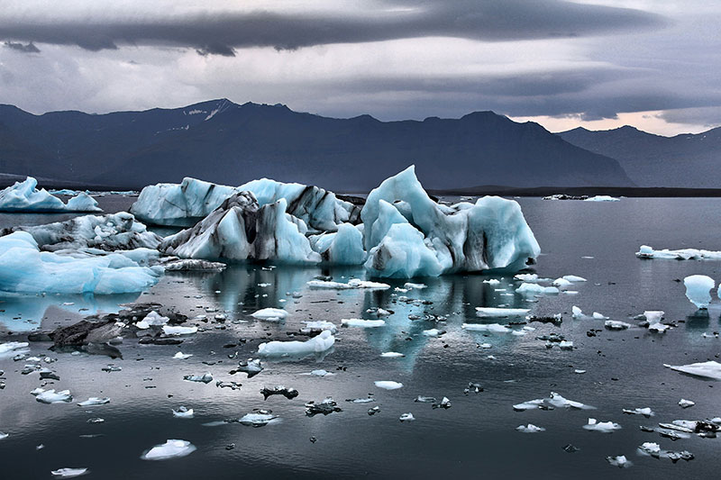 Laguna glaciar Jökulsárlón en Islandia
