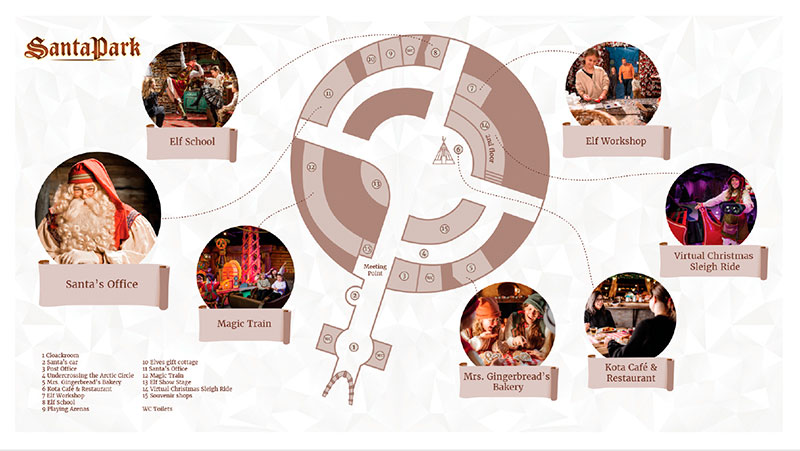 Mapa de Santa Park en Laponia