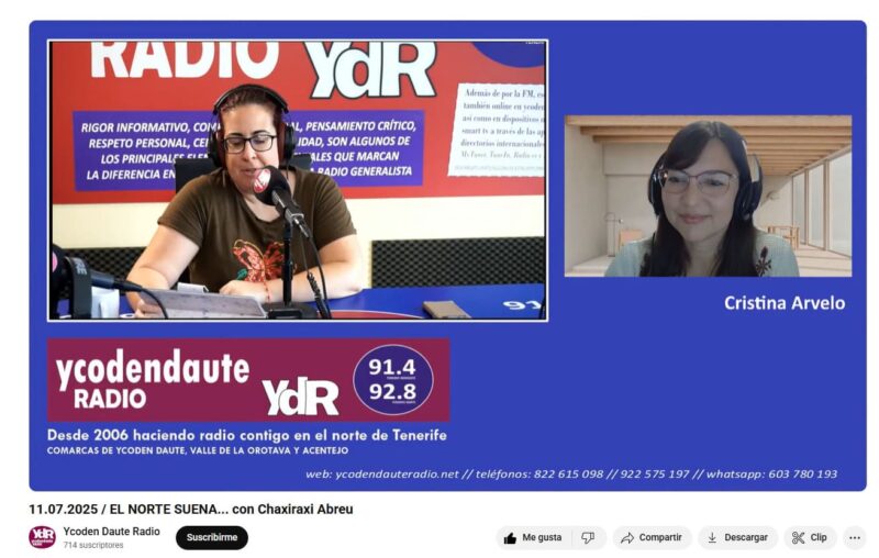 Ycoden Daute Radio entrevista a Cristina Arvelo