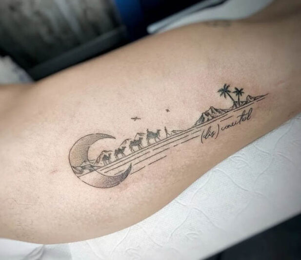 Tatuaje paisaje en el desierto