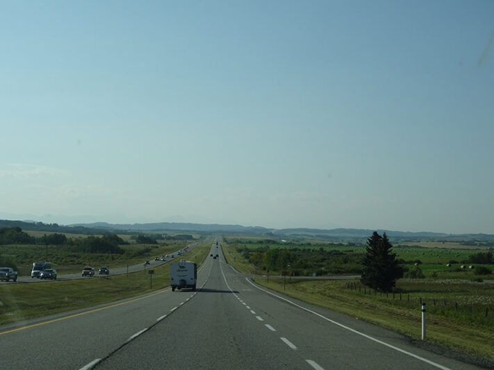 Carretera hacia Banff en Canadá